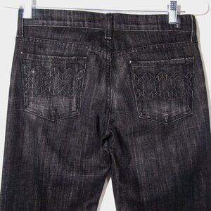 7 For All Mankind Jeans DOJO RHINESTONE Chain Link Flare Black Wash 7FAM 26